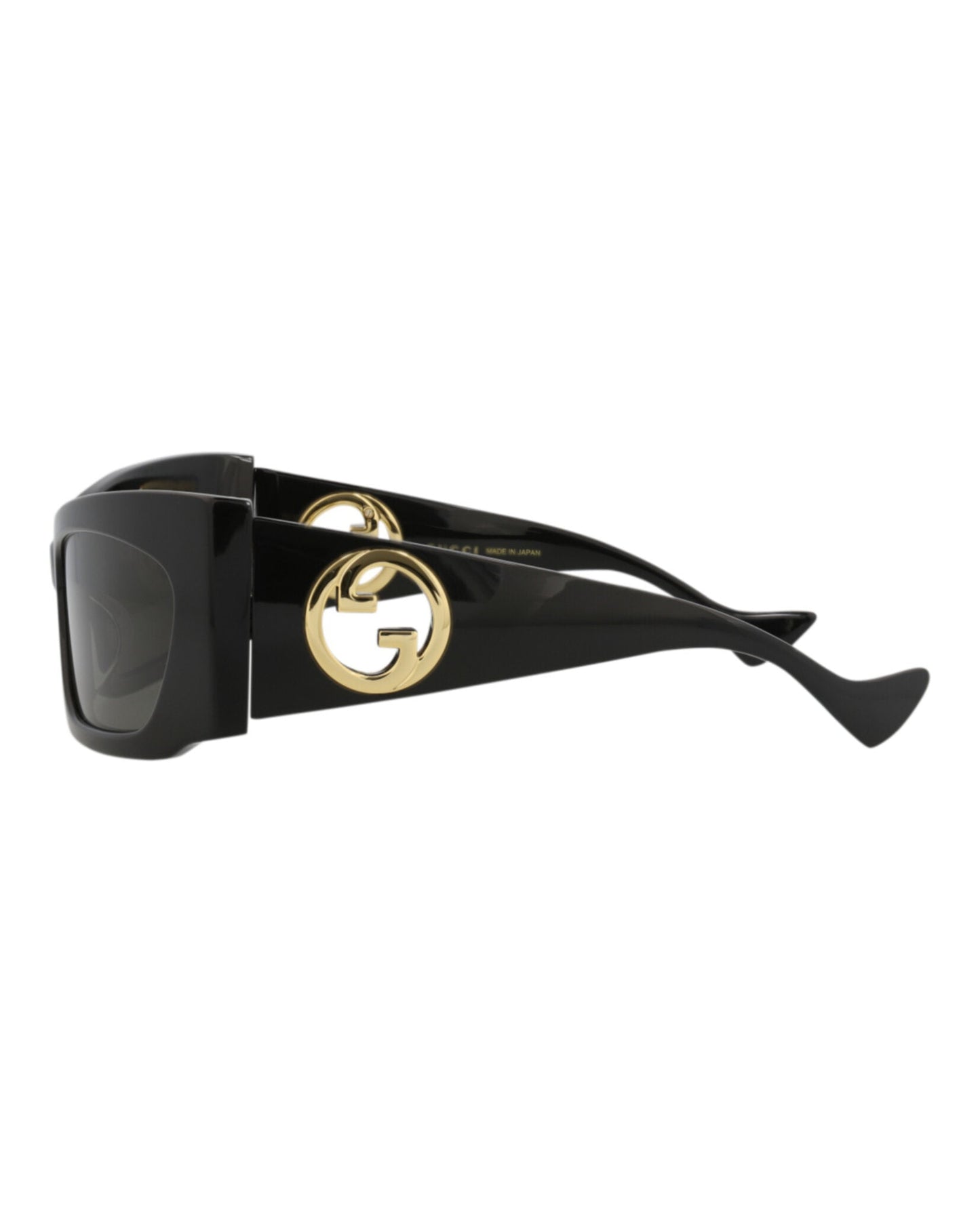 Gucci Womens Shield/Wrap Black Black Grey Fashion Designer Eyewear