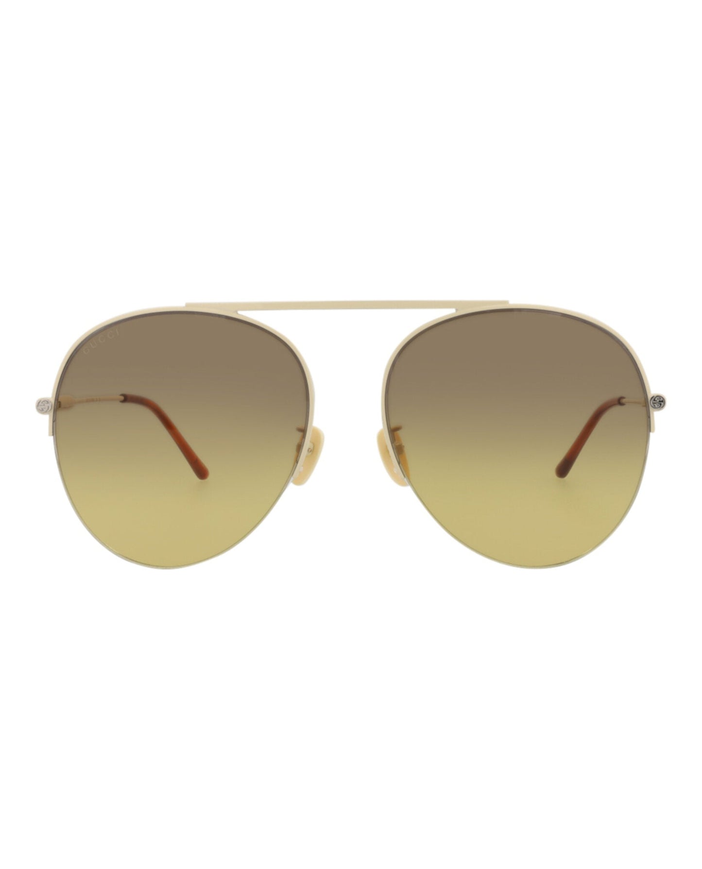Gucci Womens Aviator Ivory Ivory Brown Fashion Designer Eyewear