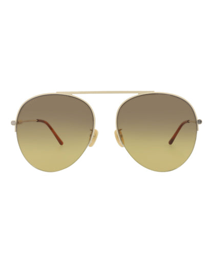 Gucci Womens Aviator Ivory Ivory Brown Fashion Designer Eyewear