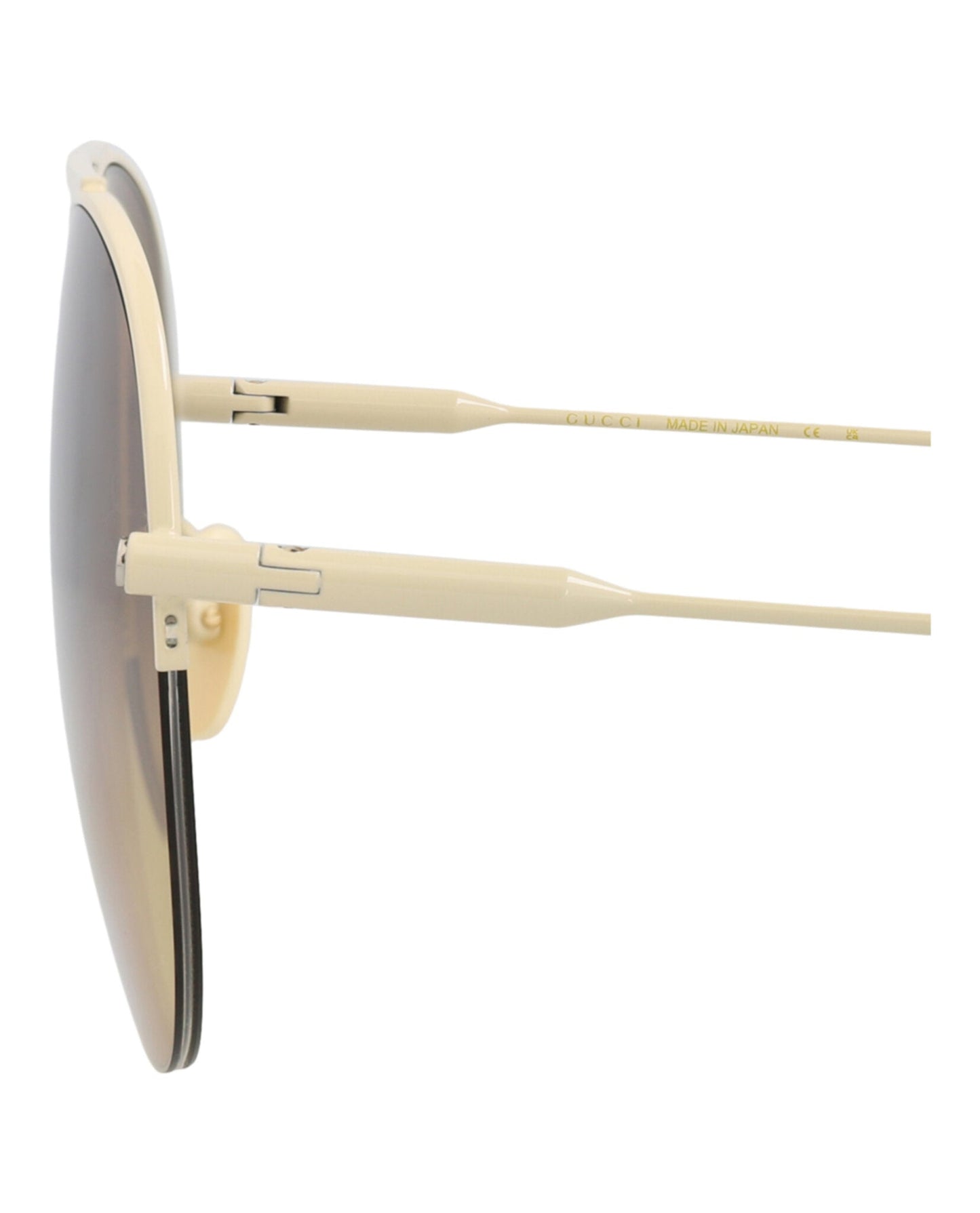 Gucci Womens Aviator Ivory Ivory Brown Fashion Designer Eyewear