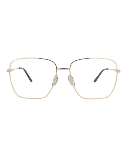 Gucci Womens Square/Rectangle Gold Gold Transparent Fashion Designer Eyewear