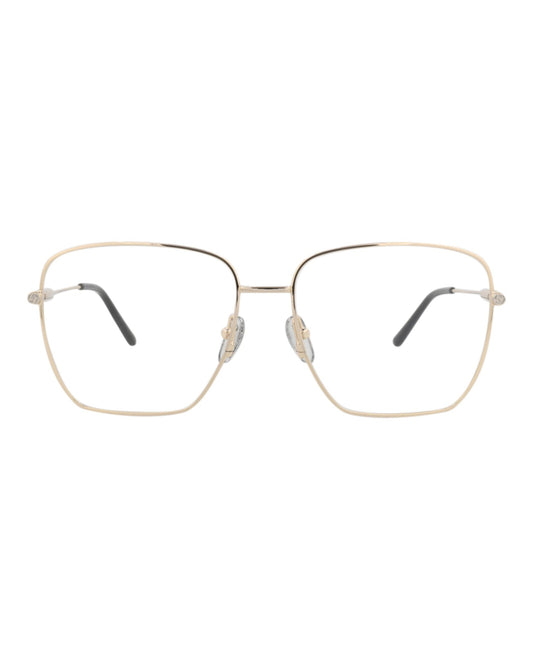 Gucci Womens Square/Rectangle Gold Gold Transparent Fashion Designer Eyewear