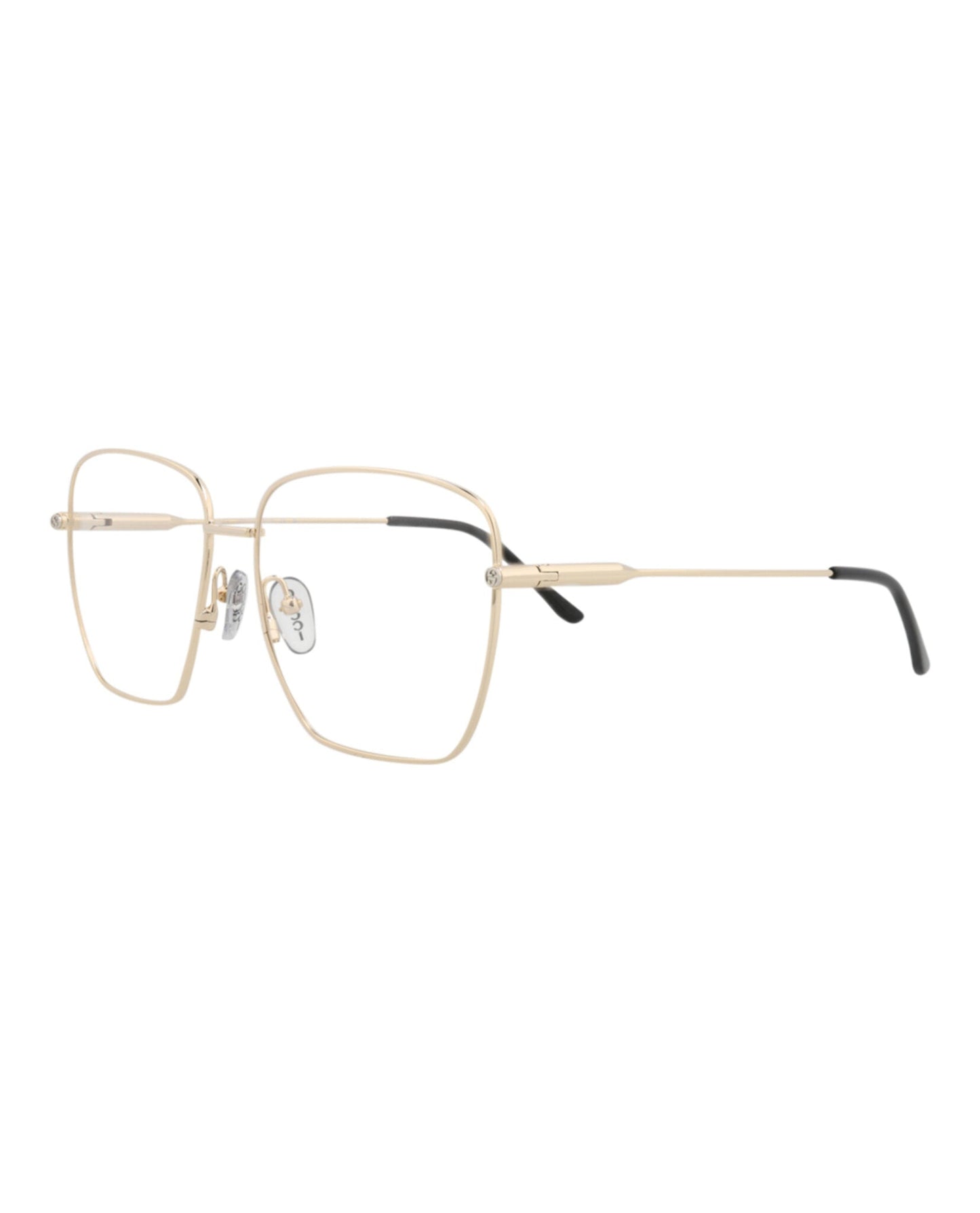 Gucci Womens Square/Rectangle Gold Gold Transparent Fashion Designer Eyewear