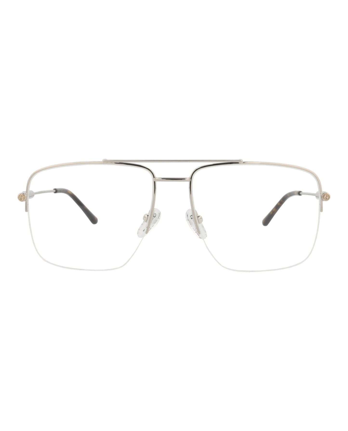 Gucci Womens Aviator Silver Silver Transparent Fashion Designer Eyewear