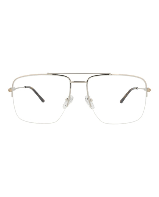Gucci Womens Aviator Silver Silver Transparent Fashion Designer Eyewear