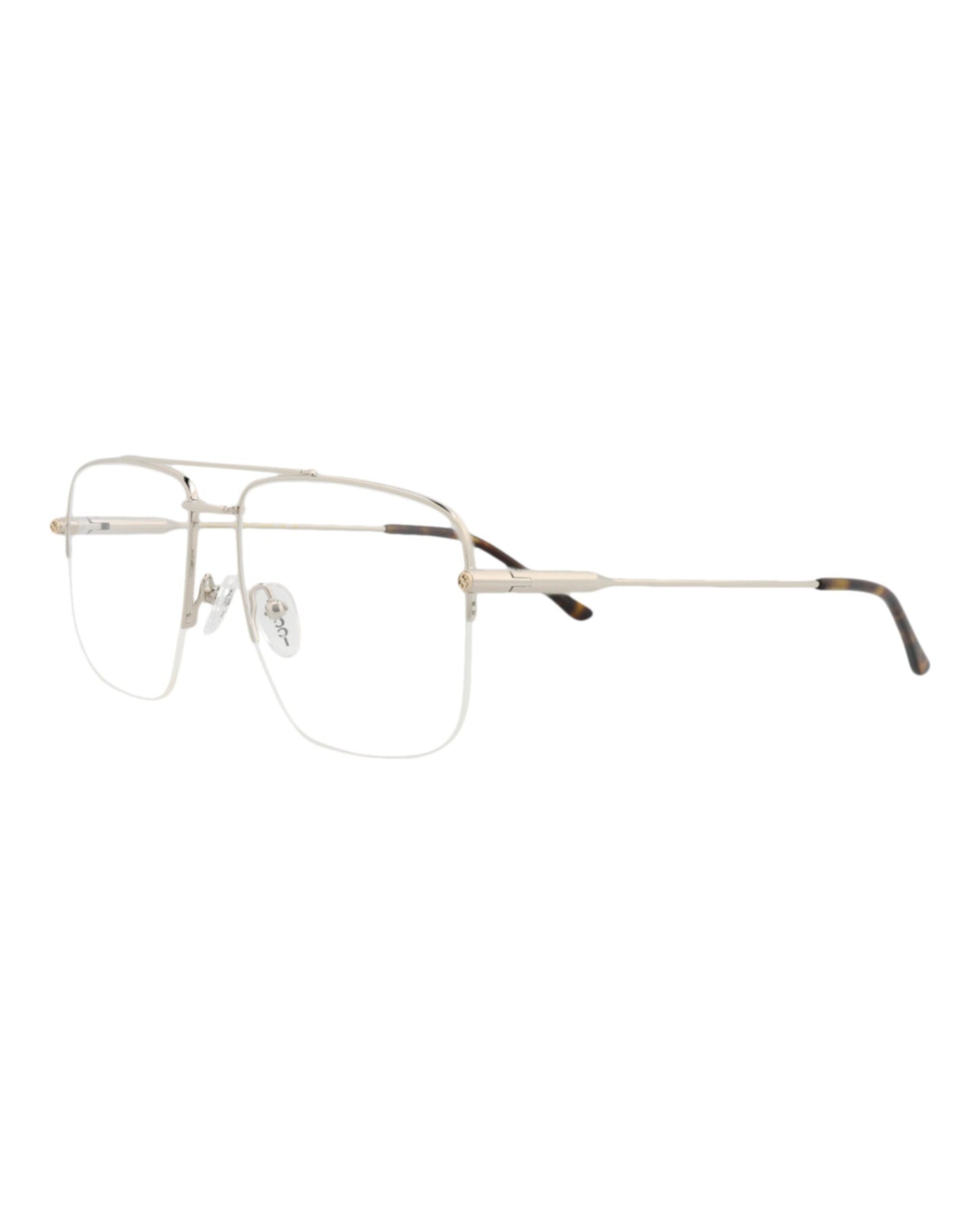 Gucci Womens Aviator Silver Silver Transparent Fashion Designer Eyewear