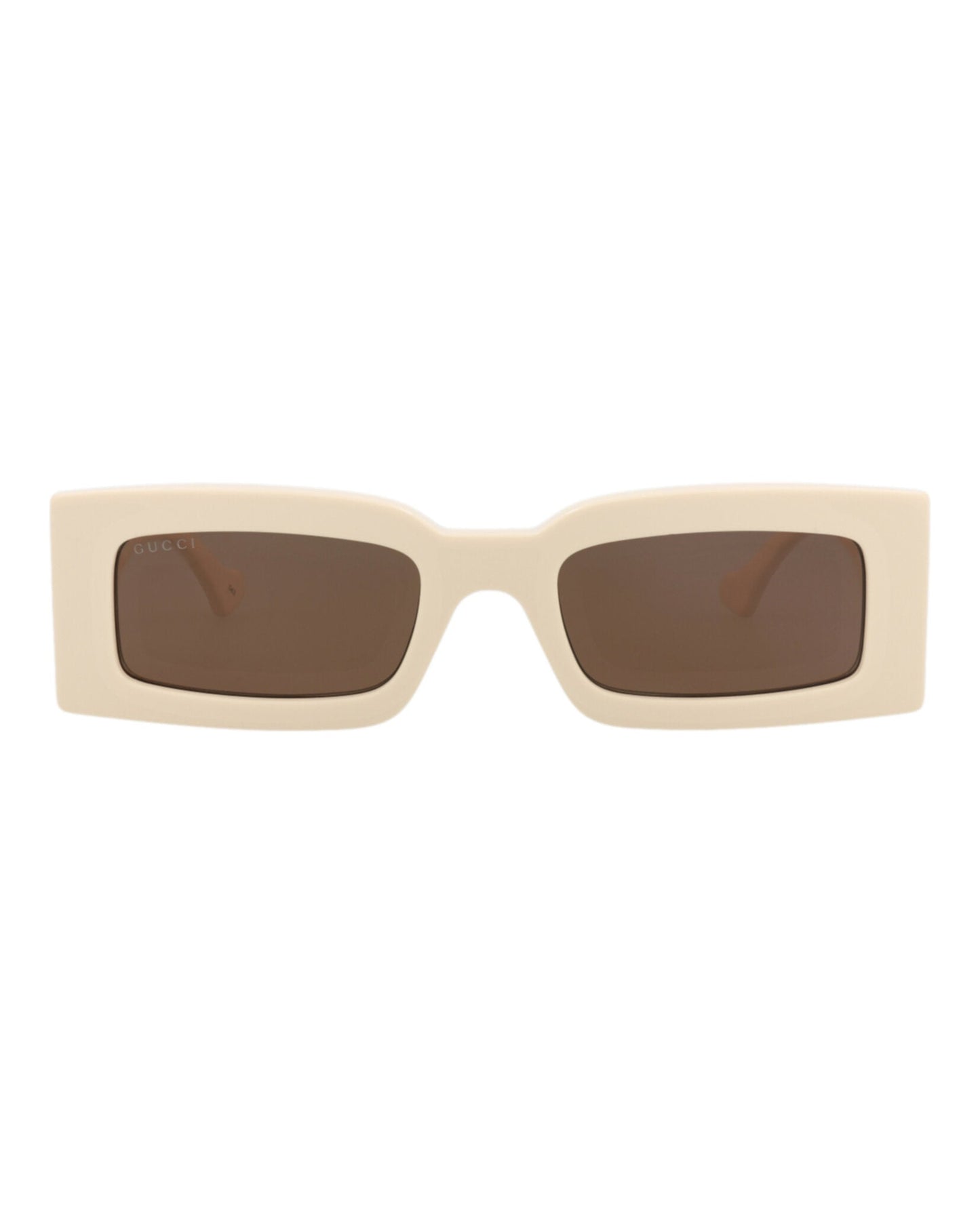 Gucci Womens Square/Rectangle Ivory Ivory Brown Fashion Designer Eyewear