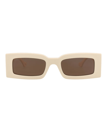 Gucci Womens Square/Rectangle Ivory Ivory Brown Fashion Designer Eyewear