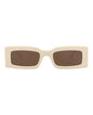 Gucci Womens Square/Rectangle Ivory Ivory Brown Fashion Designer Eyewear