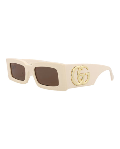 Gucci Womens Square/Rectangle Ivory Ivory Brown Fashion Designer Eyewear