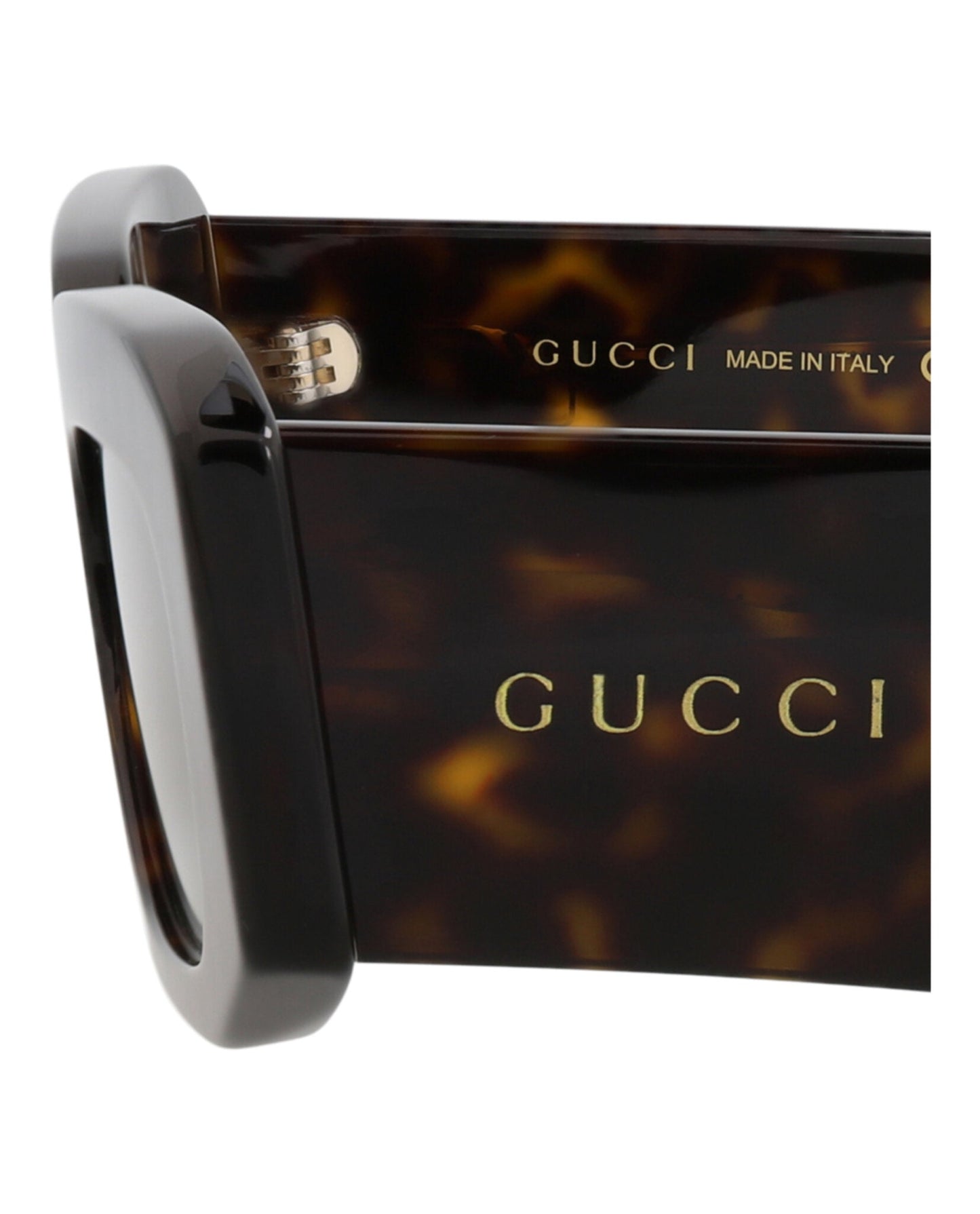 Gucci Mens Square/Rectangle Havana Havana Brown Fashion Designer Eyewear