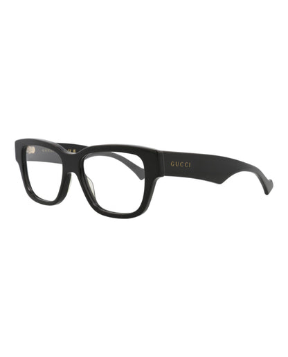 Gucci Mens Square/Rectangle Black Black Transparent Fashion Designer Eyewear