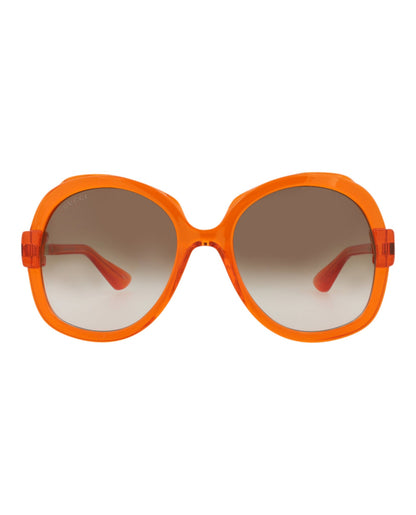 Gucci Womens Round/Oval Orange Orange Brown Fashion Designer Eyewear