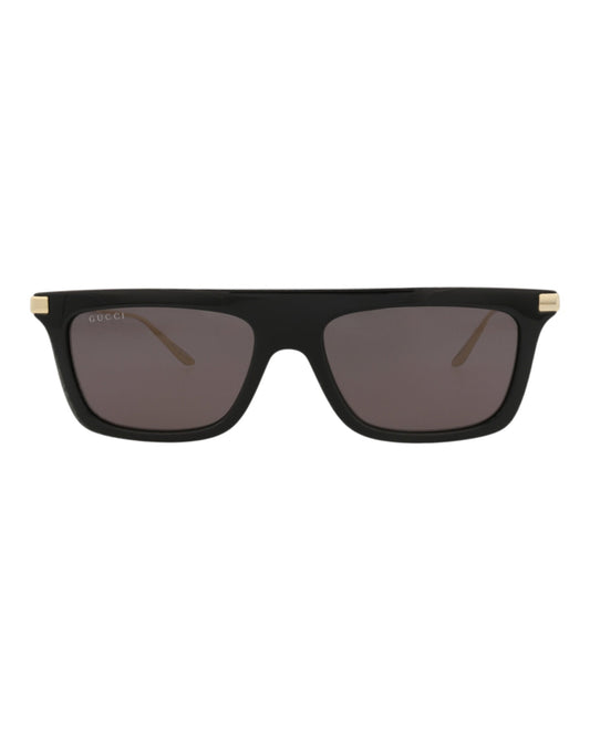 Gucci Mens Square/Rectangle Black Gold Grey Fashion Designer Eyewear