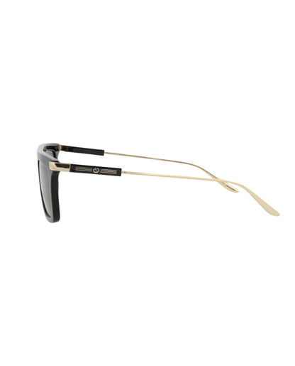 Gucci Mens Square/Rectangle Black Gold Grey Fashion Designer Eyewear