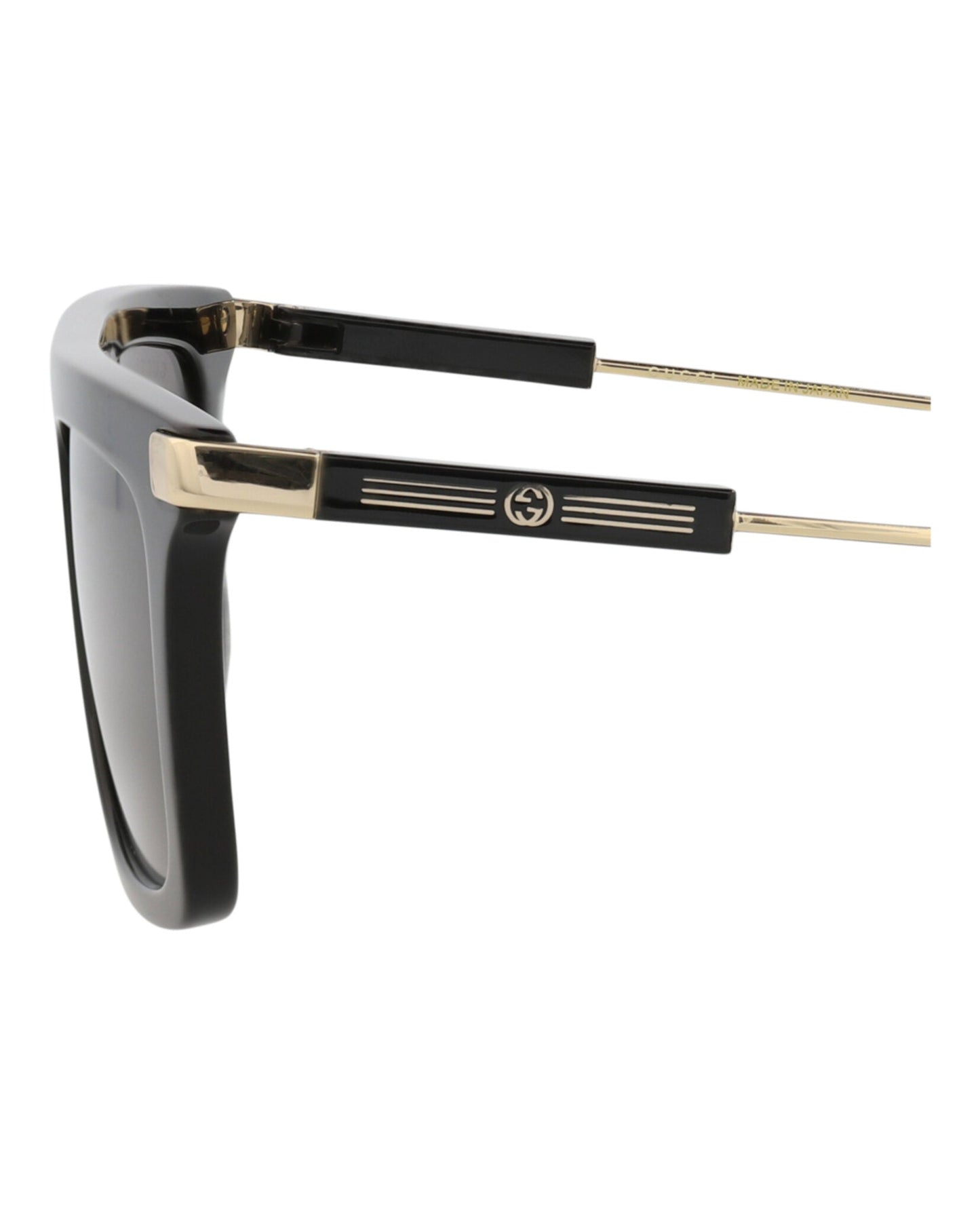 Gucci Mens Square/Rectangle Black Gold Grey Fashion Designer Eyewear