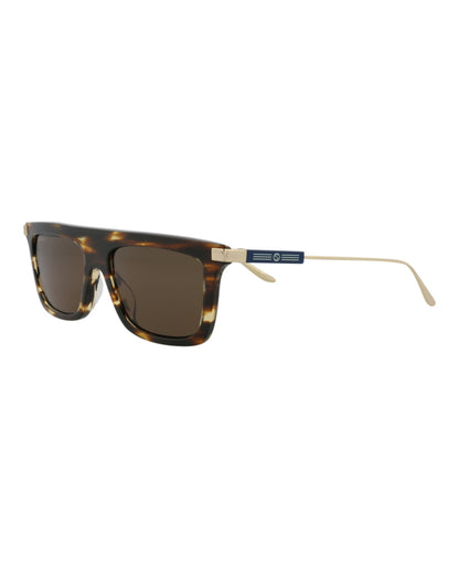 Gucci Mens Square/Rectangle Havana Gold Brown Fashion Designer Eyewear