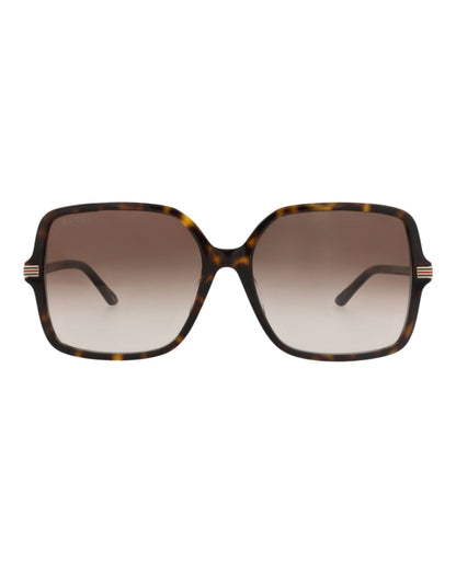 Gucci Womens Square/Rectangle Havana Havana Brown Fashion Designer Eyewear