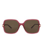 Gucci Womens Square/Rectangle Burgundy Burgundy Brown Fashion Designer Eyewear