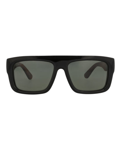 Gucci Mens Square/Rectangle Black Black Grey Fashion Designer Eyewear
