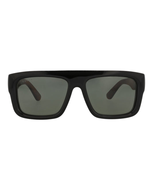 Gucci Mens Square/Rectangle Black Black Grey Fashion Designer Eyewear