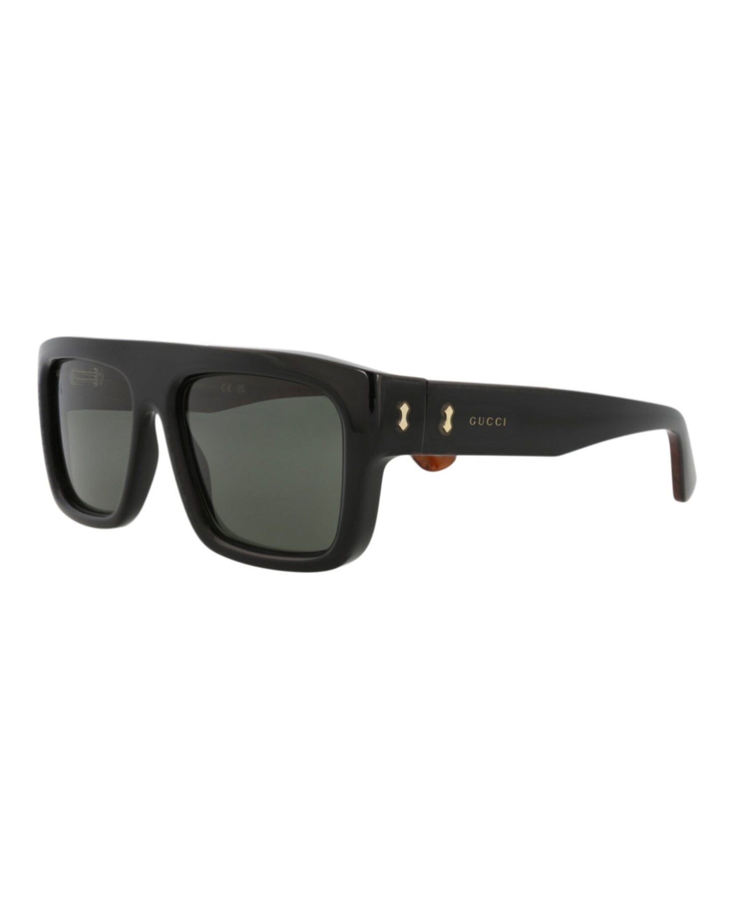 Gucci Mens Square/Rectangle Black Black Grey Fashion Designer Eyewear