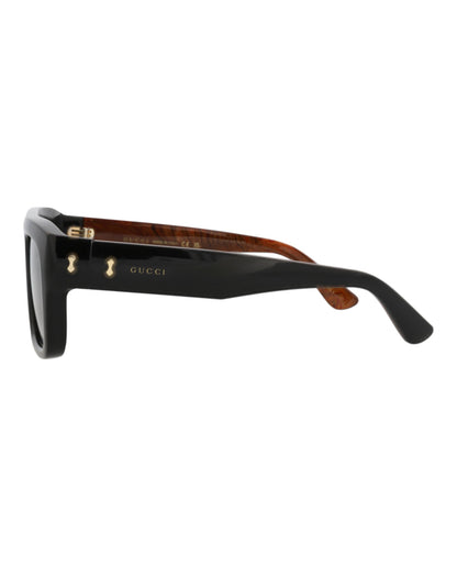 Gucci Mens Square/Rectangle Black Black Grey Fashion Designer Eyewear