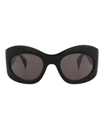 Gucci Unisex Shield/Wrap Black Black Grey Fashion Designer Eyewear