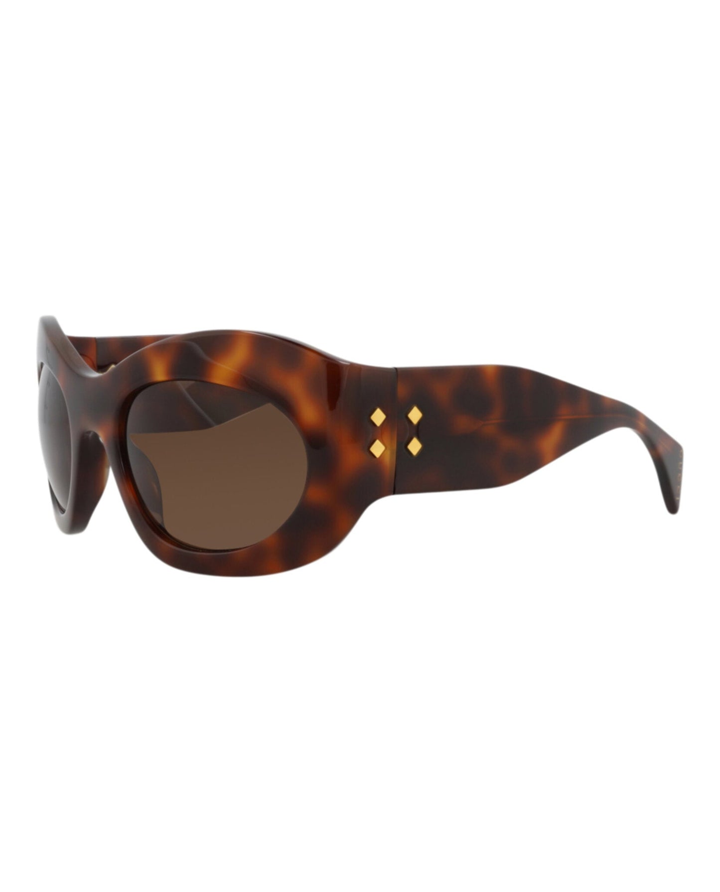 Gucci Unisex Shield/Wrap Havana Havana Brown Fashion Designer Eyewear