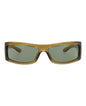 Gucci Mens Shield/Wrap Brown Brown Green Fashion Designer Eyewear
