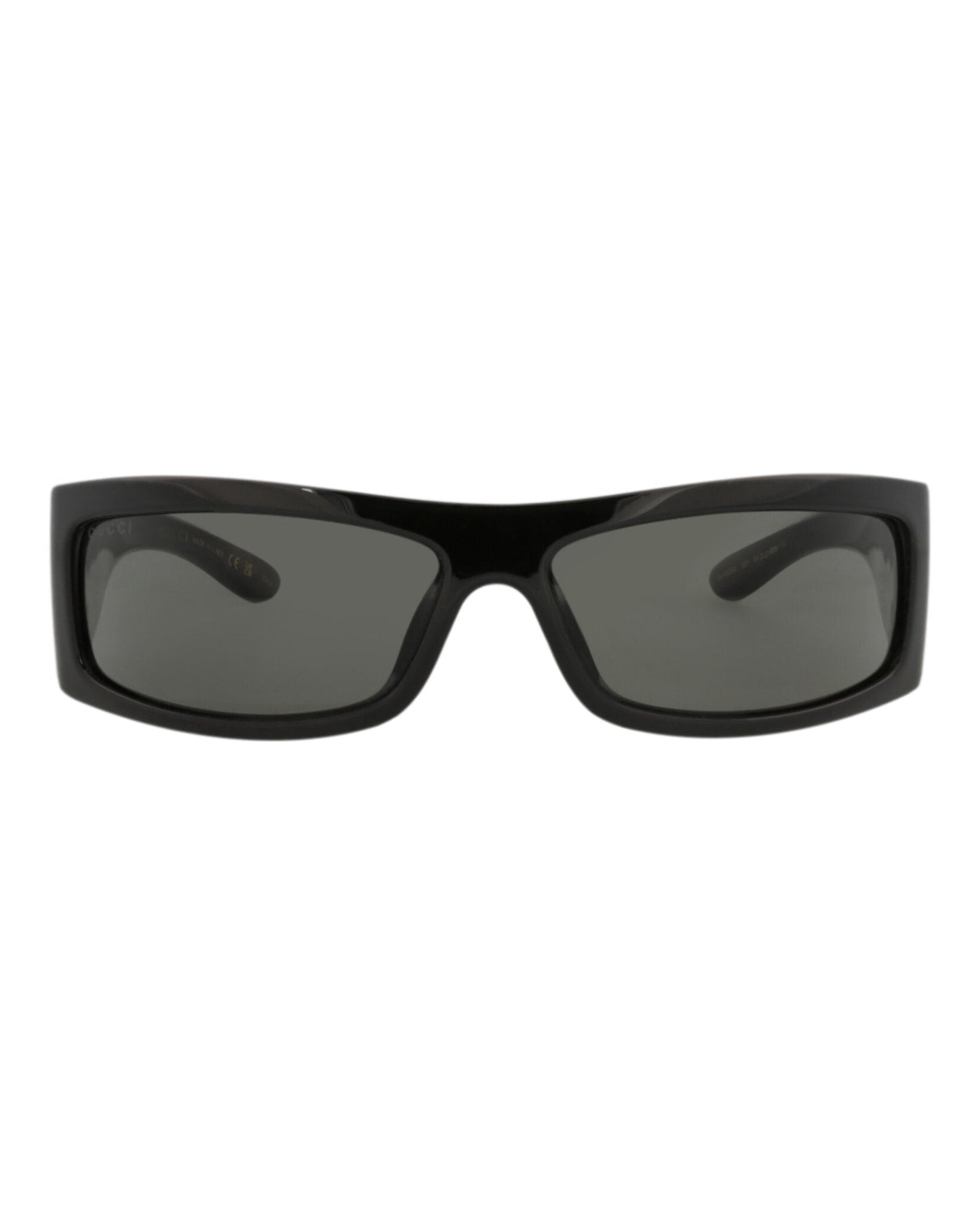 Gucci Mens Shield/Wrap Black Black Grey Fashion Designer Eyewear