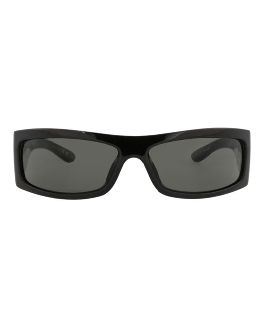 Gucci Mens Shield/Wrap Black Black Grey Fashion Designer Eyewear