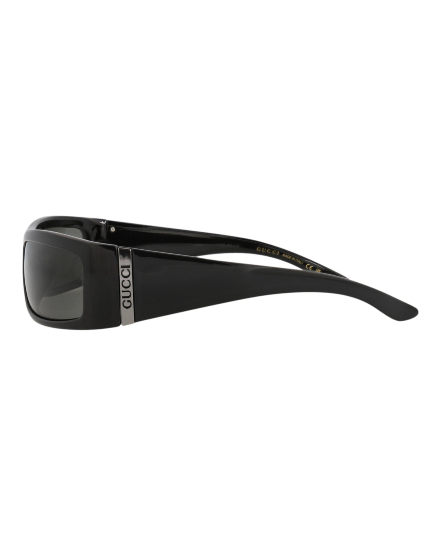 Gucci Mens Shield/Wrap Black Black Grey Fashion Designer Eyewear