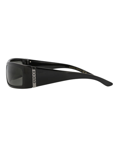 Gucci Mens Shield/Wrap Black Black Grey Fashion Designer Eyewear