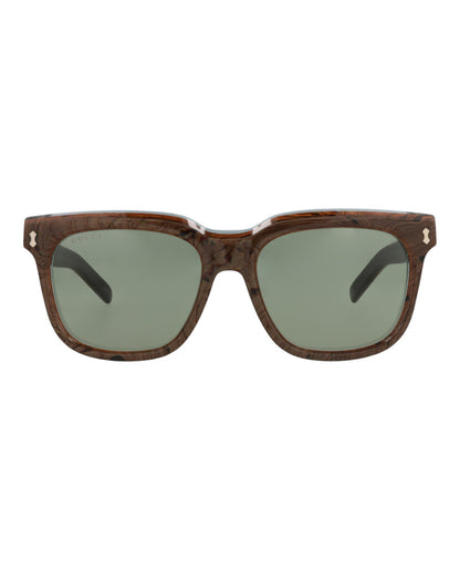 Gucci Mens Square/Rectangle Blue Blue Green Fashion Designer Eyewear