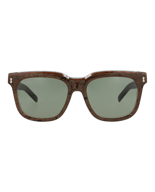 Gucci Mens Square/Rectangle Blue Blue Green Fashion Designer Eyewear