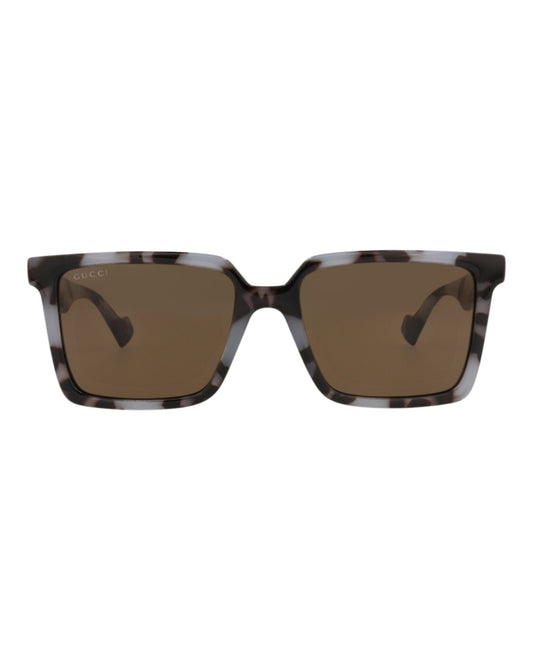 Gucci Mens Square/Rectangle Grey Grey Brown Fashion Designer Eyewear
