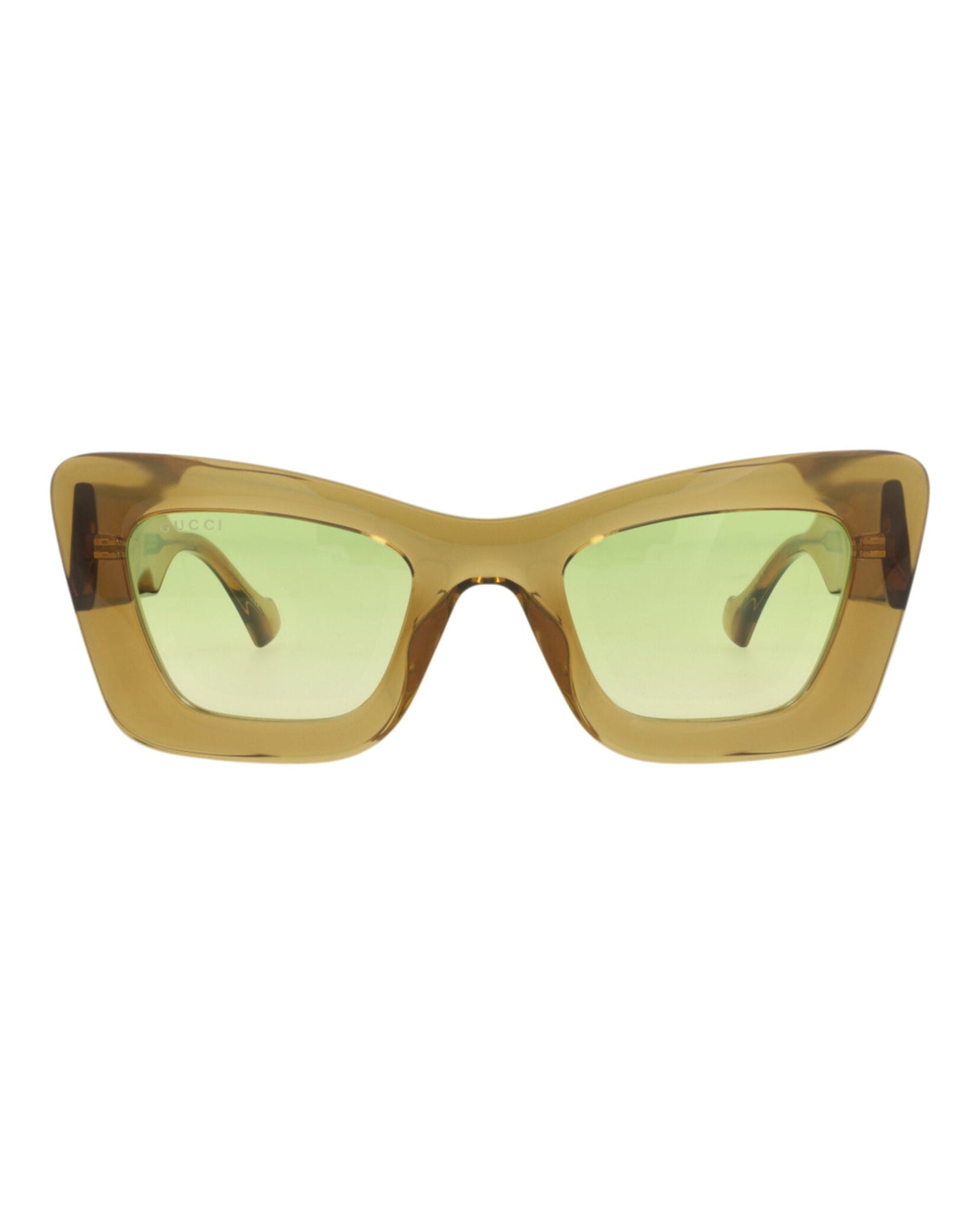 Gucci Womens Cat Eye Brown Brown Green Fashion Designer Eyewear