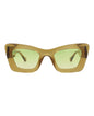 Gucci Womens Cat Eye Brown Brown Green Fashion Designer Eyewear