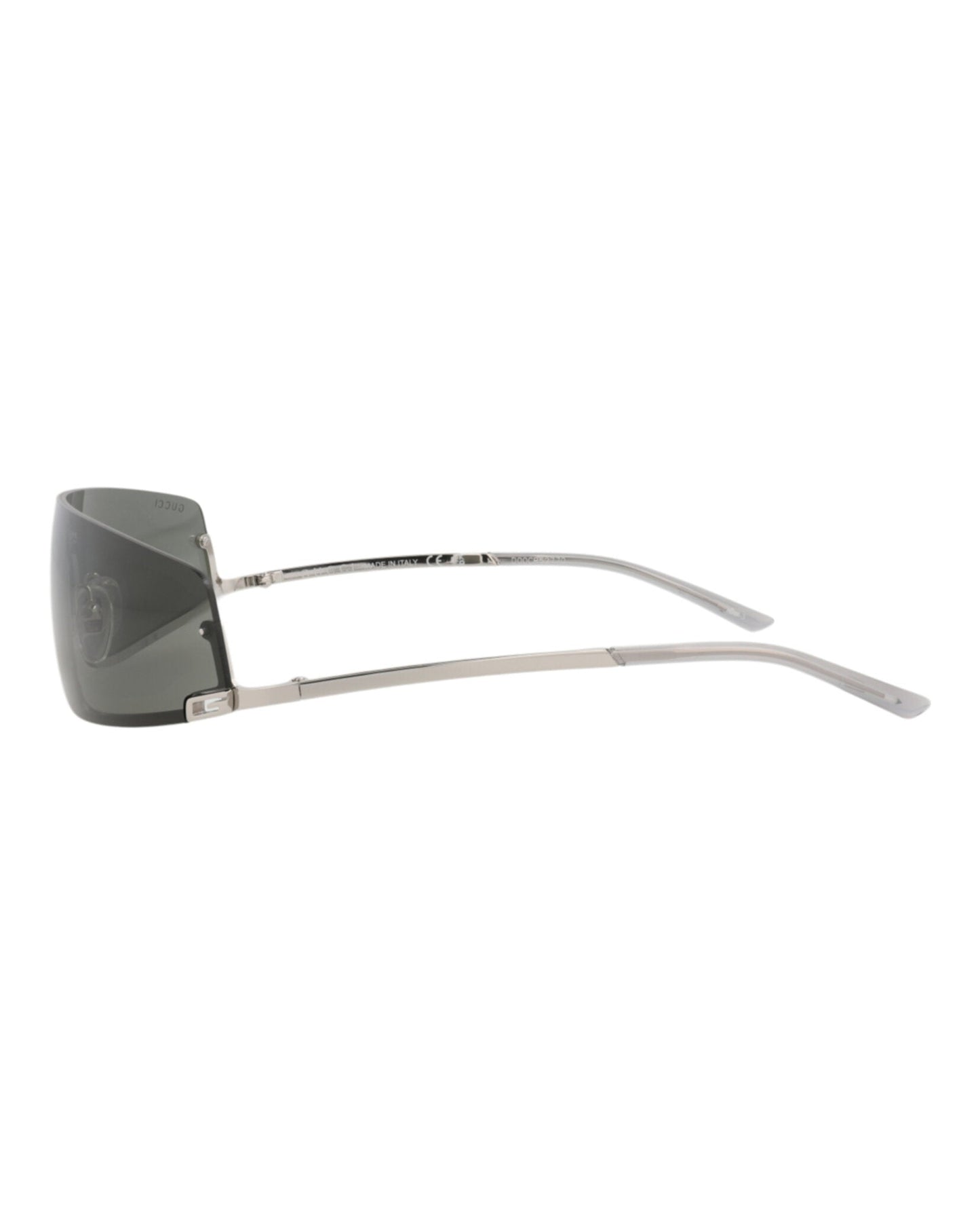Gucci Unisex Shield/Wrap Silver Silver Grey Fashion Designer Eyewear