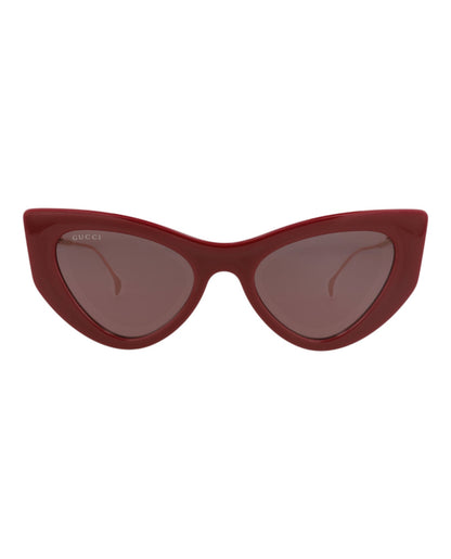 Gucci Womens Cat Eye Burgundy Gold Violet Fashion Designer Eyewear