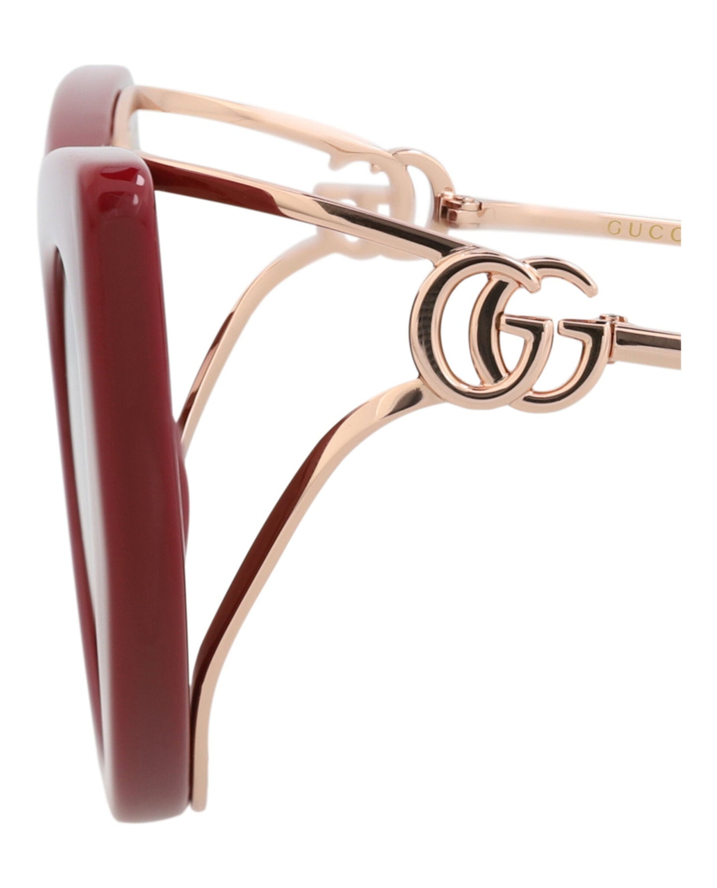 Gucci Womens Cat Eye Burgundy Gold Violet Fashion Designer Eyewear