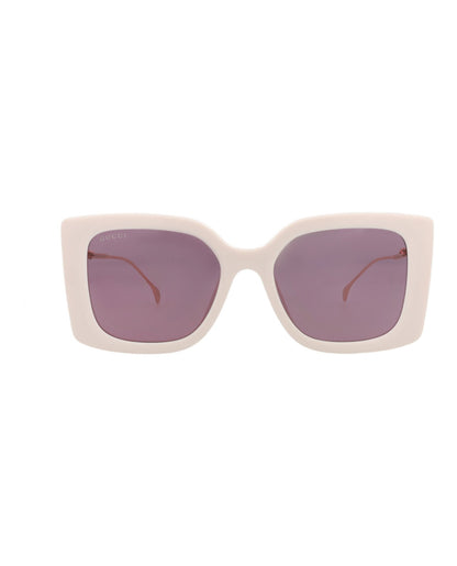 Gucci Womens Square/Rectangle Ivory Gold Violet Fashion Designer Eyewear