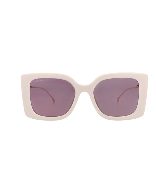 Gucci Womens Square/Rectangle Ivory Gold Violet Fashion Designer Eyewear