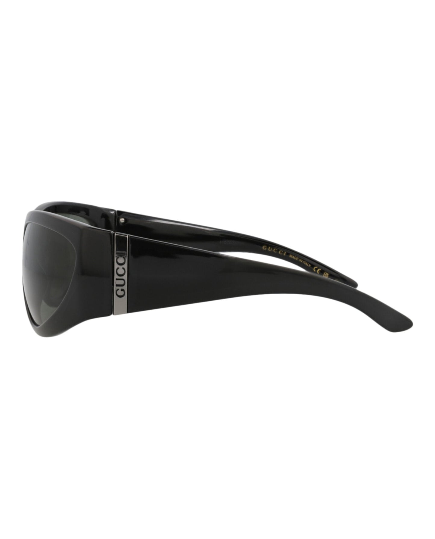 Gucci Mens Shield/Wrap Black Black Grey Fashion Designer Eyewear