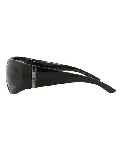 Gucci Mens Shield/Wrap Black Black Grey Fashion Designer Eyewear