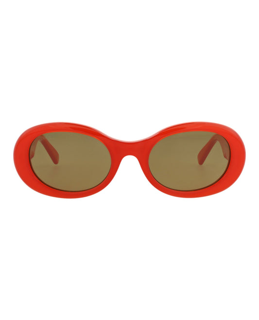 Gucci Womens Round/Oval Orange Orange Brown Fashion Designer Eyewear