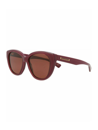 Gucci Womens Cat Eye Burgundy Burgundy Brown Fashion Designer Eyewear