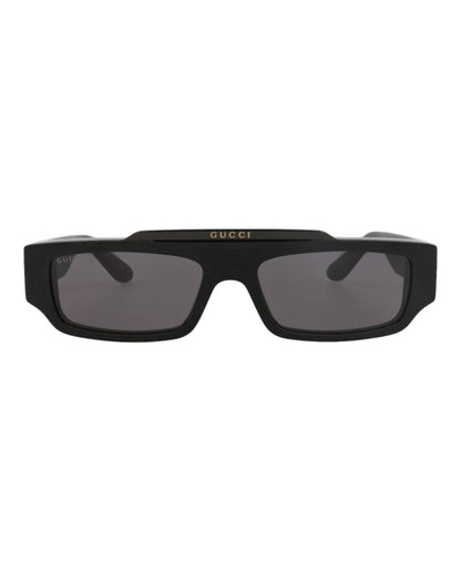 Gucci Mens Square/Rectangle Black Black Grey Fashion Designer Eyewear
