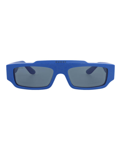 Gucci Mens Square/Rectangle Blue Blue Blue Fashion Designer Eyewear